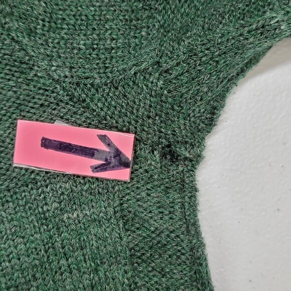 VTG Jay Sport Mens V-Neck Golf Sweater Basket Weave Size XL Green Embroidered - Picture 11 of 13